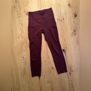 Lululemon Fast & Free Leggings 4, 25” Burgundy